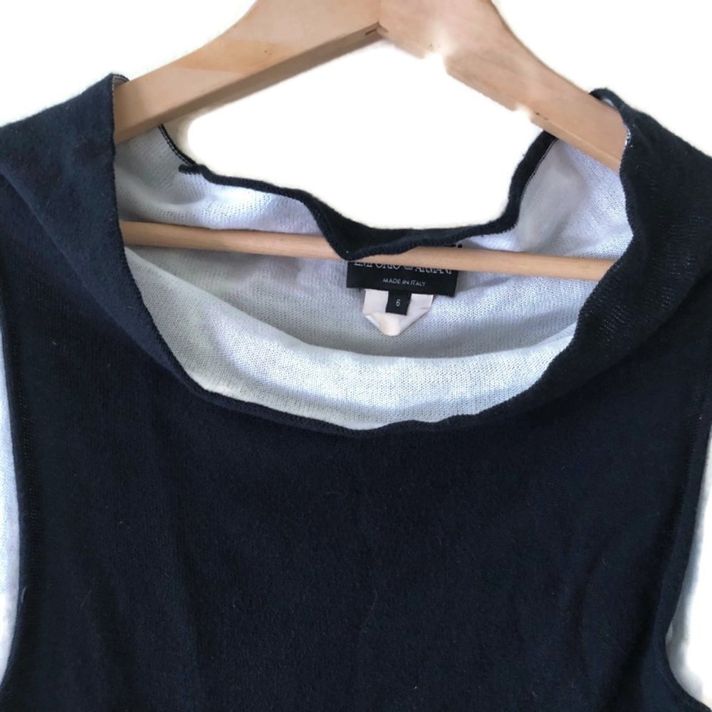 Emporio Armani Black / White Cap sleeve cotton top - Picture 4 of 13